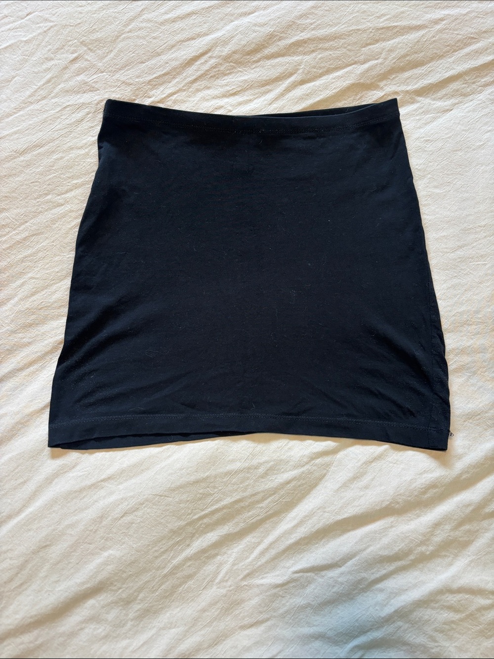 Divided Black Stretch Mini Skirt
